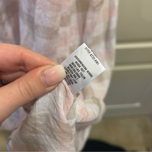 CP Shades 100% Linen Gingham Patterned Long Dress - Picture 7 of 8